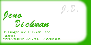jeno dickman business card